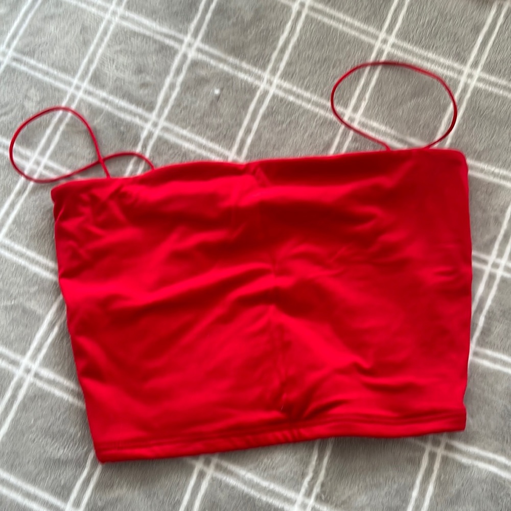 Simple Red tube top with straps